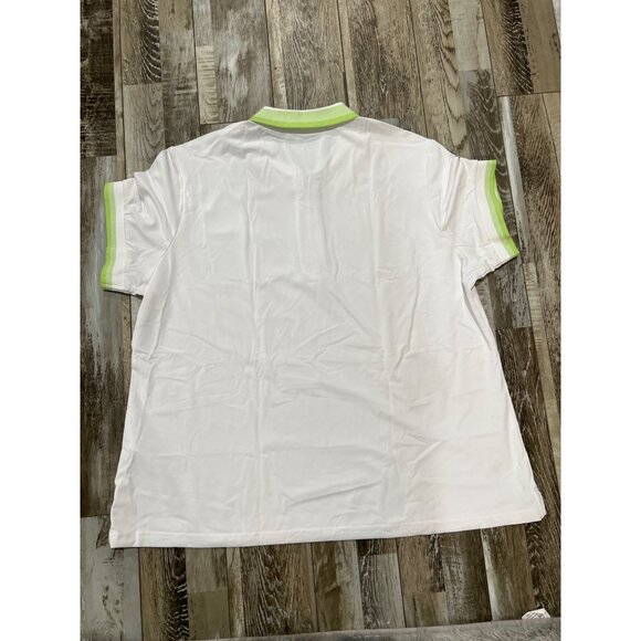 Maelreg Performance White Polo Shirt 2XL With Green Trim & Embroidered Logo - Picture 4 of 5